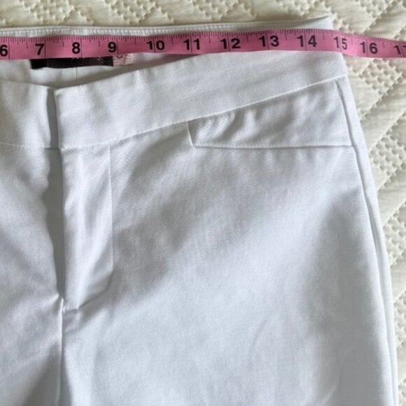 Crosby Women's Size 6 Madison Cropped Ankle White Flat Front Straight Leg Pants - Picture 13 of 15